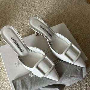 Manolo Blahnik Maysale 75mm leather mules